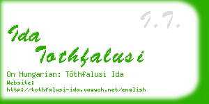 ida tothfalusi business card